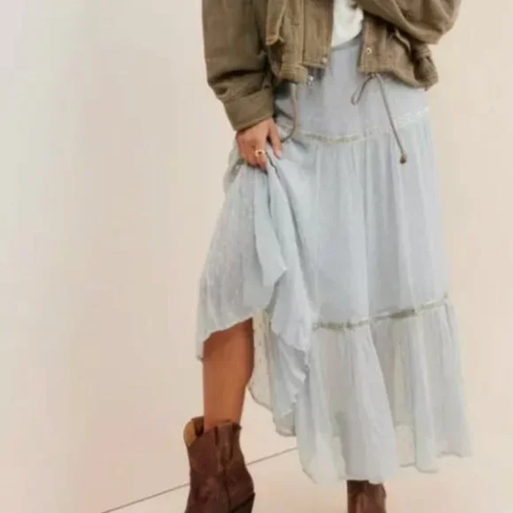 Free People Ella Midi Skirt Size 2 NWT - Picture 7 of 13